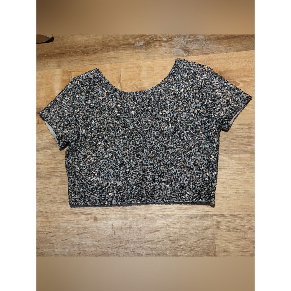 Billabong Neutral Toned Sequin Crop Top